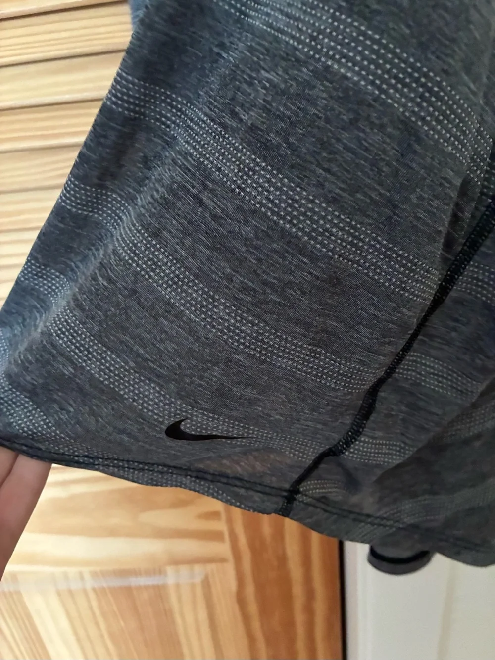 Women's Gray Striped Racerback Tank Top - Brand: NIKE size large